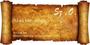 Szaller Olga névjegykártya